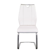 Set of Two White Faux Leather Cantilever Chairs