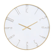 Minimalist White and Gold Wall Clock