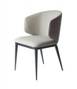 Beige Modern Faux Leather Dining Chair