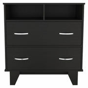 32" Black Manufactured Wood Two Drawer Standard Dresser