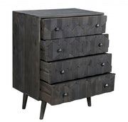 27" Dark Gray Solid Wood Four Drawer Standard Dresser