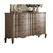 64" Antique Taupe Solid And Manufactured Wood Eight Drawer Standard Dresser