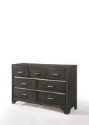 58" Gray Manufactured Wood Seven Drawer Triple Dresser