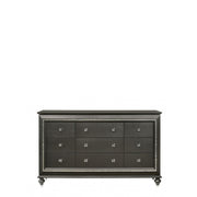 66" Metallic Gray Solid Manufactured Wood Nine Drawer Triple Dresser