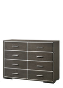 57" Gray Oak Manufactured Wood Eight Drawer Standard Dresser
