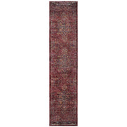2' X 10' Red And Gold Oriental Power Loom Stain Resistant Runner Rug