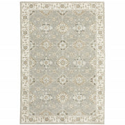 2' X 3' Grey Ivory Tan Brown And Gold Oriental Power Loom Stain Resistant Area Rug