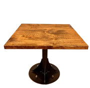 36" Brown And Black Solid Wood And Steel Dining Table
