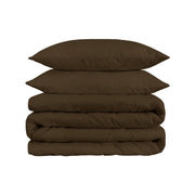 Dark Brown King Cotton Blend 1500 Thread Count Washable Duvet Cover Set