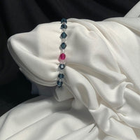 Swarovski Montana & Fuchsia Crystal Beads Bracelet