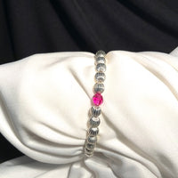 Swarovski Fuchsia Crystal with Sterling Silver Beads Bracelet
