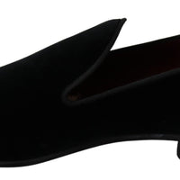 Black Velvet Flats Slipper Mens  Loafers Shoes