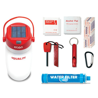 AquaLite Solar-Powered Lantern and Basic Emergency Kit