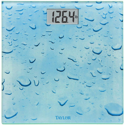 Digital Glass Waterdrop Bathroom Scale, 400-Lb. Capacity