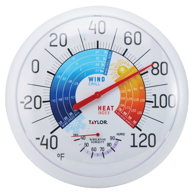 13.25-Inch Wind Chill-Heat Index Thermometer and Hygrometer