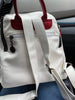 White Leather 11x11x5inch Backpack Bag
