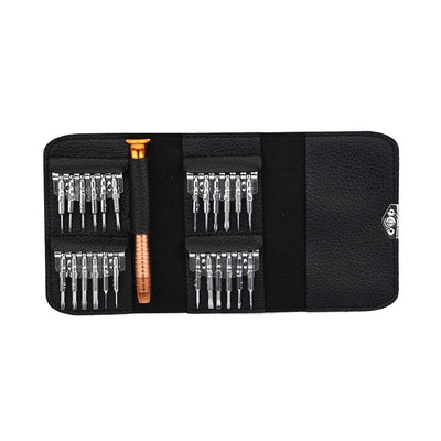 25 in 1 Leather Case Multi-Purpose Electronics Manual Screwdriver Set