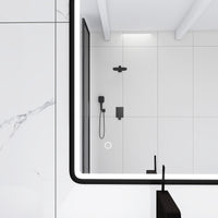 32 x 24 in.  Rectangular Black Framed Wall-Mount Anti-Fog LED Light Bathroom Vanity Mirror