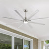 Smart 72" Integrated LED Ceiling Fan with Silver Blades in Brushed Nickel Finish