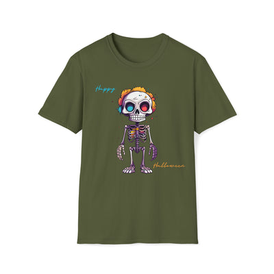 Cartoon Skeleton in Colors Unisex Softstyle T-Shirt