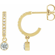 14K Gold 1/3 CTW Natural Diamond French-Set Hoop Earrings