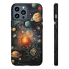 Mystical Galaxy & Leo Zodiac Cell Phone Tough Case