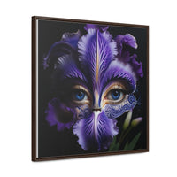 Purple Iris Flower and Blue Eye Iris Framed Canvas