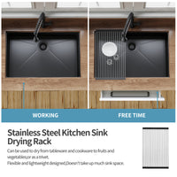 30" x 21" x 10" Undermount Kitchen Sink 16 Gauge Stainless Steel Single Bowl Kitchen Sink Gunmetal Black