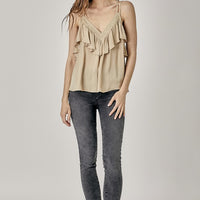 Trim Detail with Ruffle Cami Top