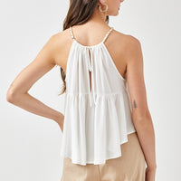 Halter Neck with Back Strap Flared Top