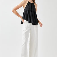 Halter Neck with Back Strap Flared Top