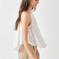 Halter Neck with Back Strap Flared Top