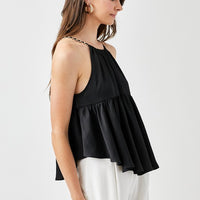 Halter Neck with Back Strap Flared Top