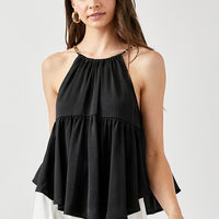 Halter Neck with Back Strap Flared Top