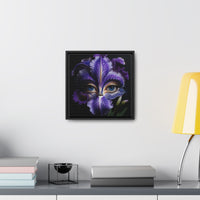 Purple Iris Flower and Blue Eye Iris Framed Canvas