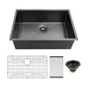 30" x 21" x 10" Undermount Kitchen Sink 16 Gauge Stainless Steel Single Bowl Kitchen Sink Gunmetal Black