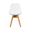 Modern chairs can rotate 360 degrees. The backrest is made of PET material, the seat cushion is made of PU material, and the support legs are made of oak. (Set of 4)