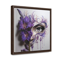 Purple Iris Flower Violet Eye Iris Framed Canvas