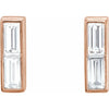 Double Baguettes 14K Yellow 1/2 CTW Natural Diamond Stud Earrings