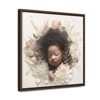 Baby in a Flower Gallery Canvas Wraps, Square Frame