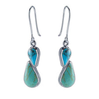 Sterling Silver Turquoise-Set Earrings