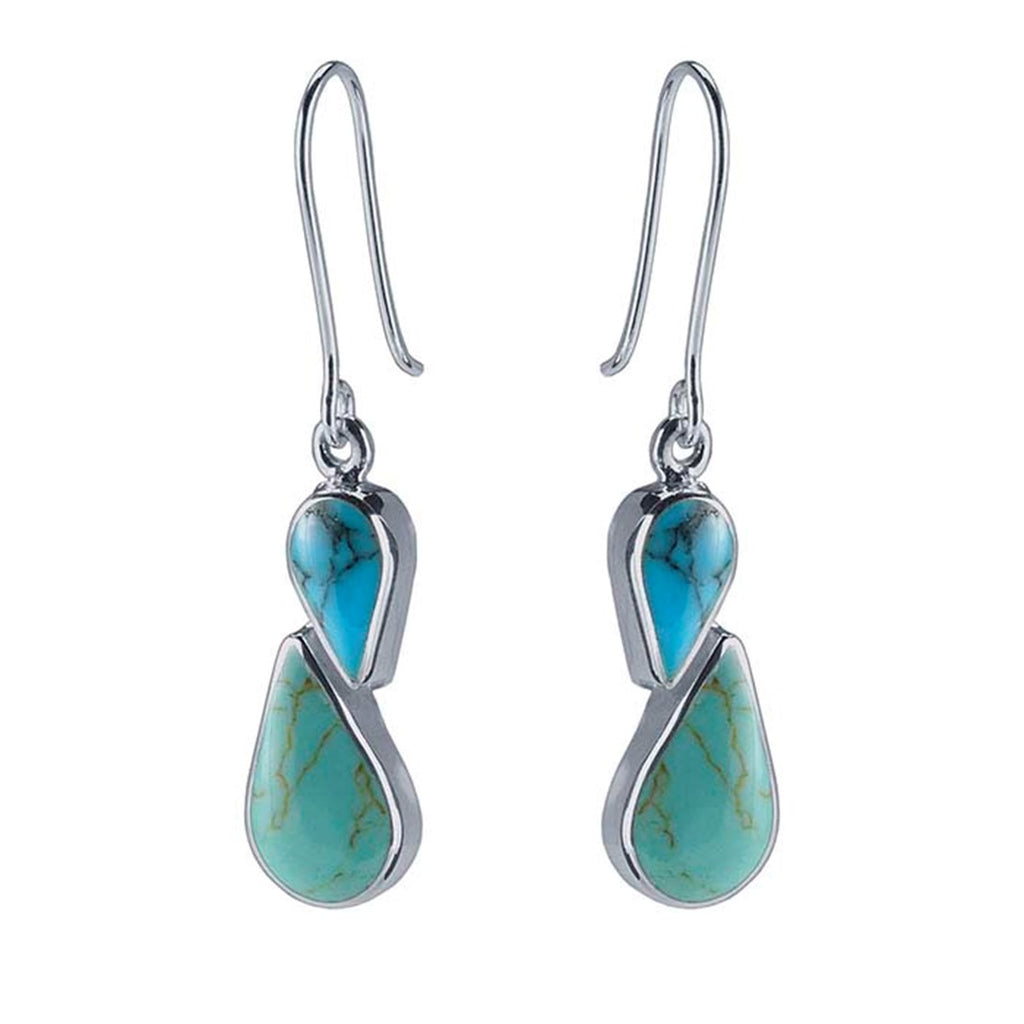 Sterling Silver Turquoise-Set Earrings