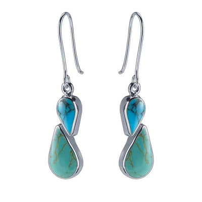 Sterling Silver Turquoise-Set Earrings