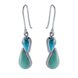 Sterling Silver Turquoise-Set Earrings