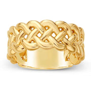 14K Yellow Gold 8mm Woven Band