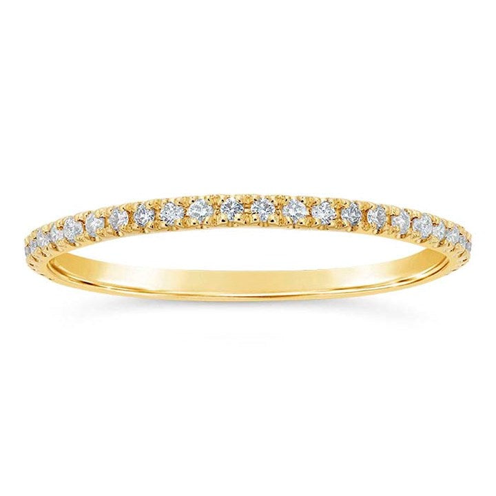 14K Yellow Gold Diamond-Set Wedding Band