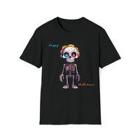 Cartoon Skeleton in Colors Unisex Softstyle T-Shirt