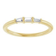 Natural Straight Baguette Diamond Stackable Ring