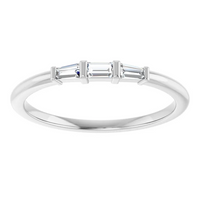 Natural Straight Baguette Diamond Stackable Ring