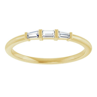 Natural Straight Baguette Diamond Stackable Ring